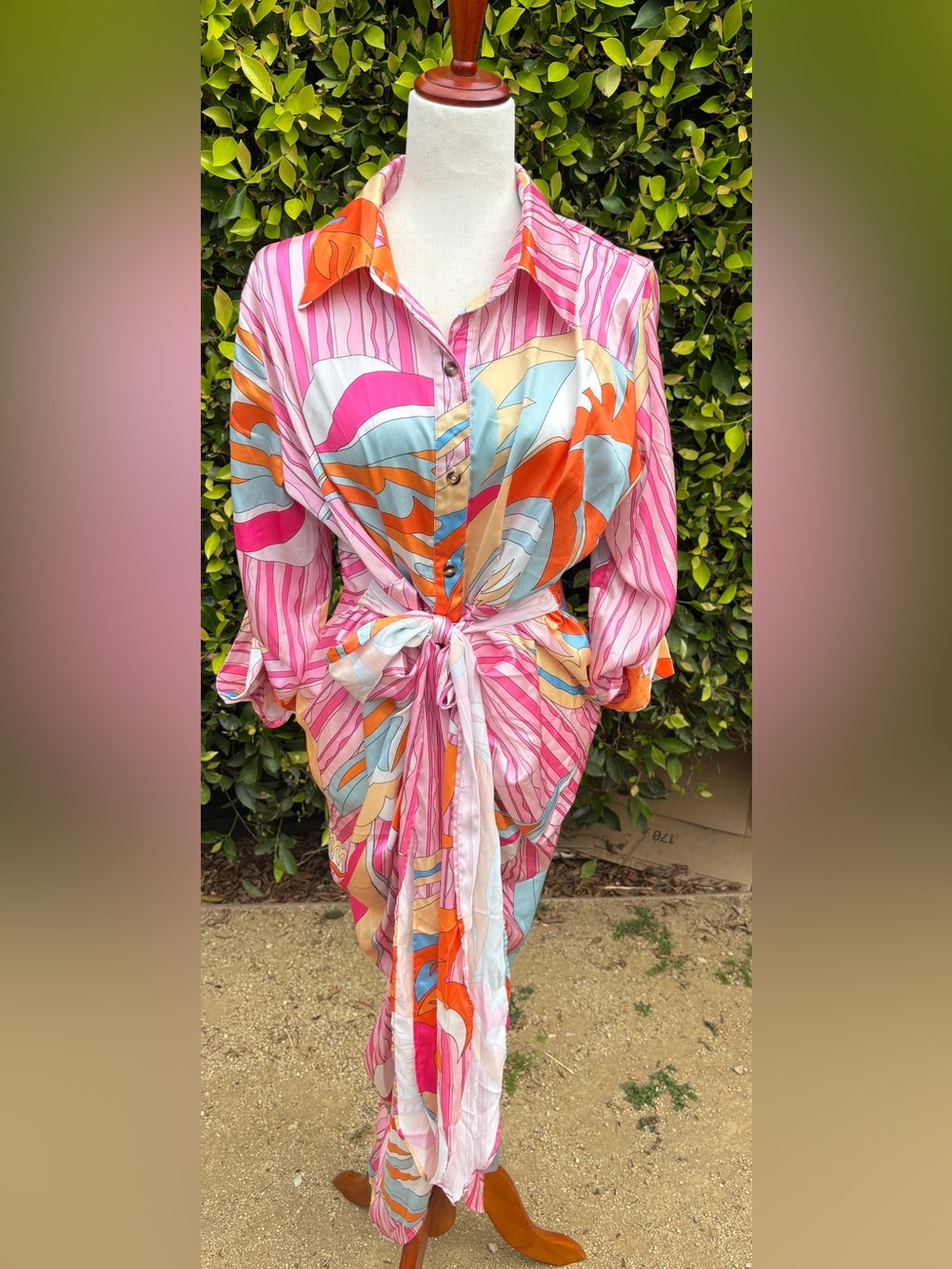 Vibrant multi colored shirt dress